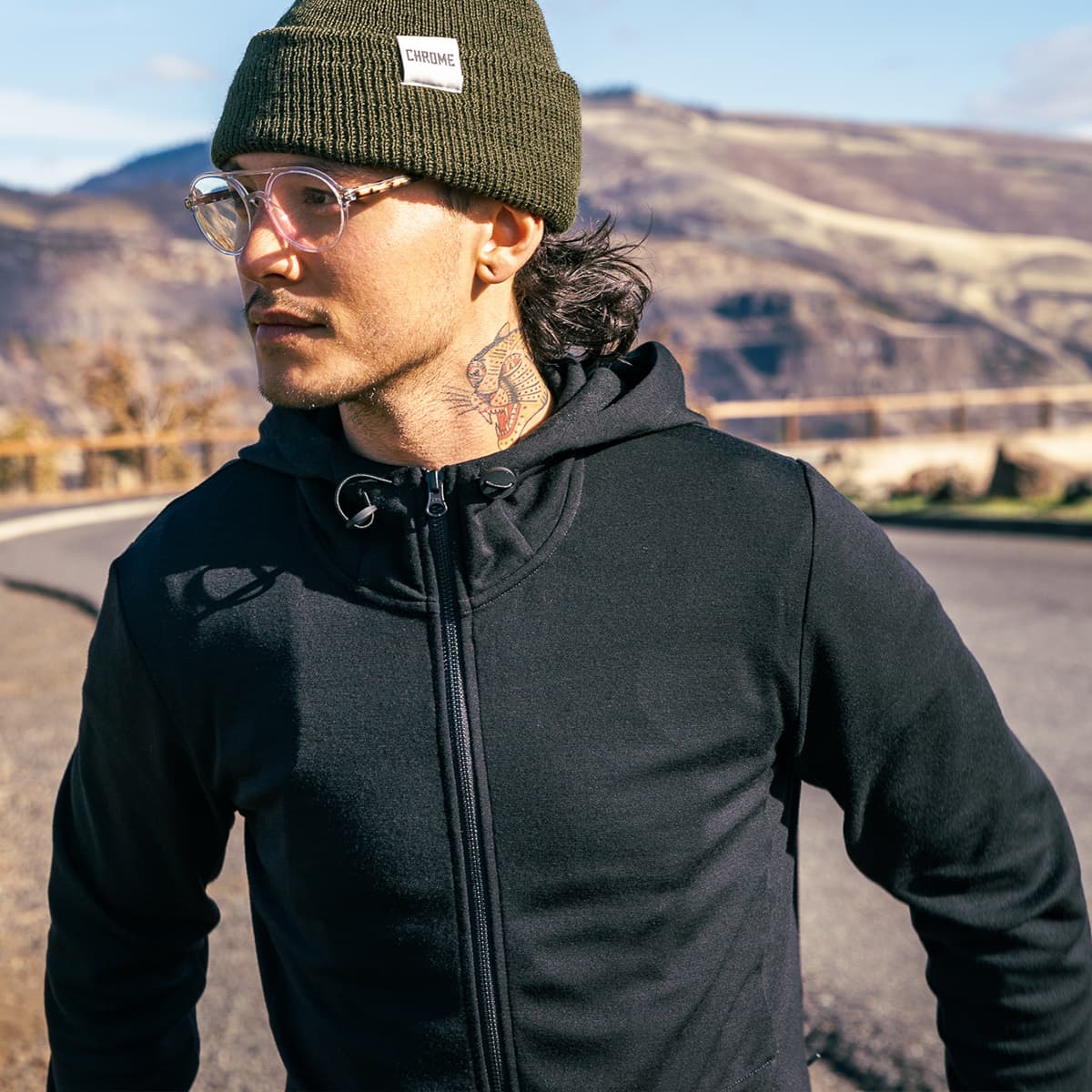 Merino Cobra in black on a man