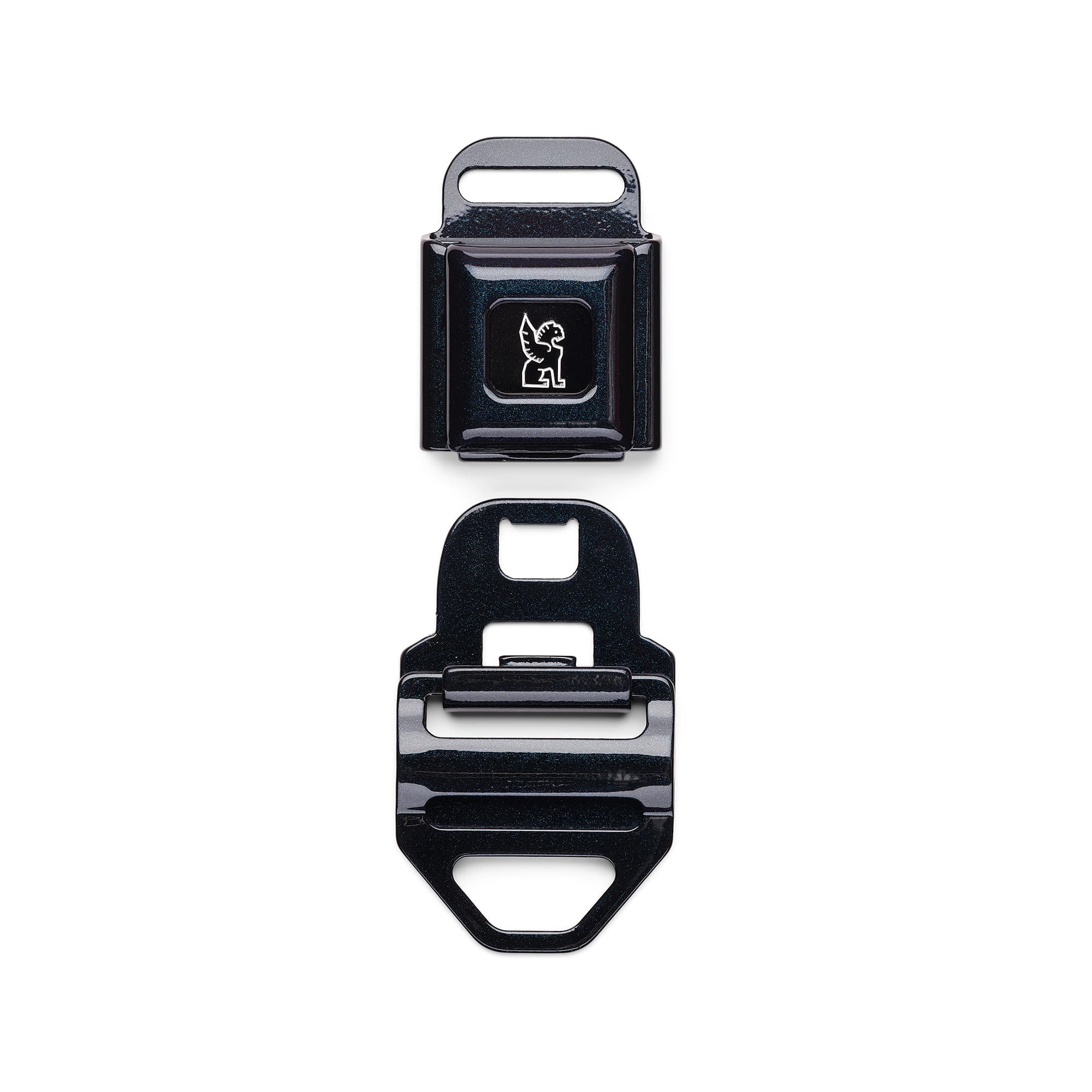 Medium iconic buckle in black pearl open #color_black pearl