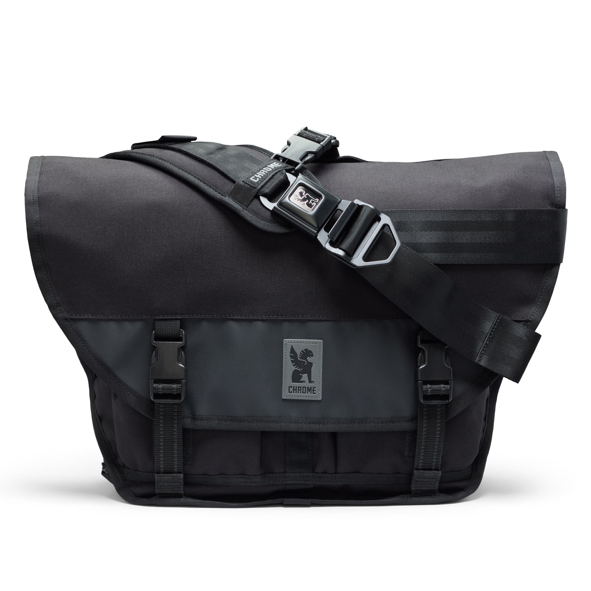 The new Citizen 15L Messenger full front view in black #color_black