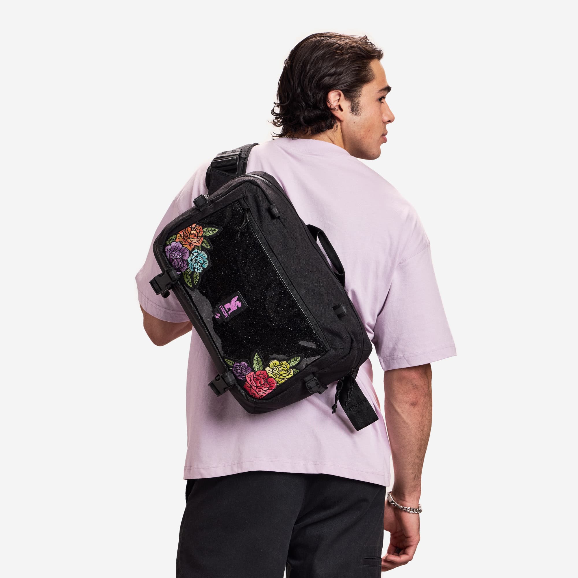 The Kadet Max in Pride Rio Rose Black on a man#color_rio rose black