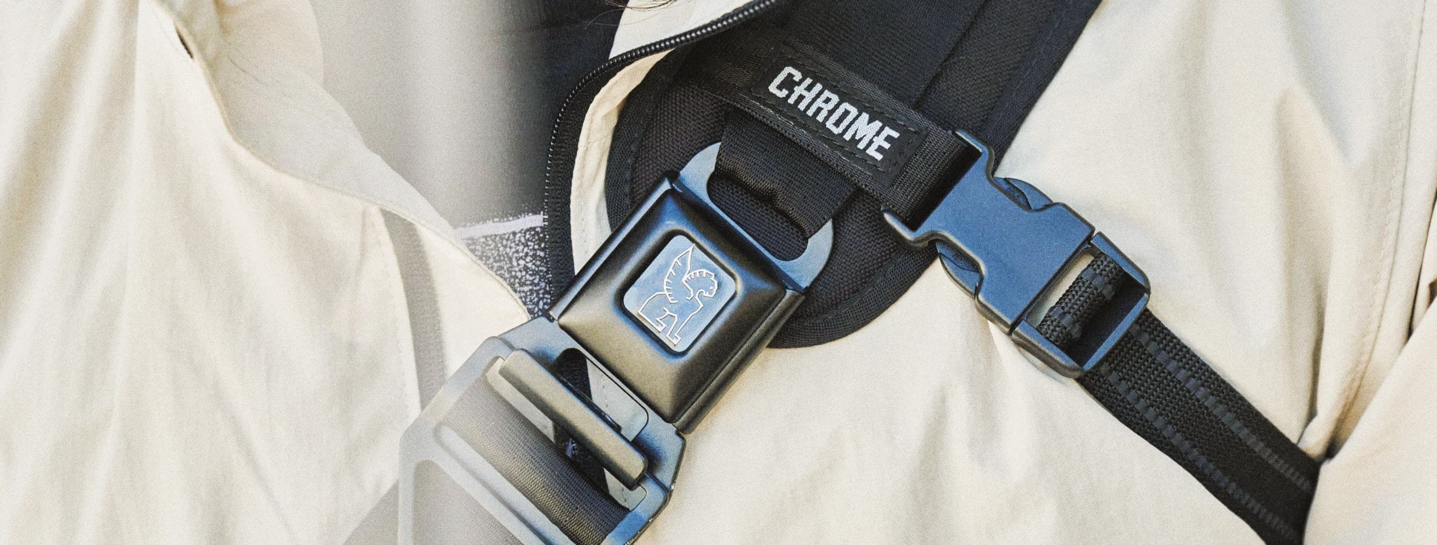 Careers banner with iconic Chrome buckle in black